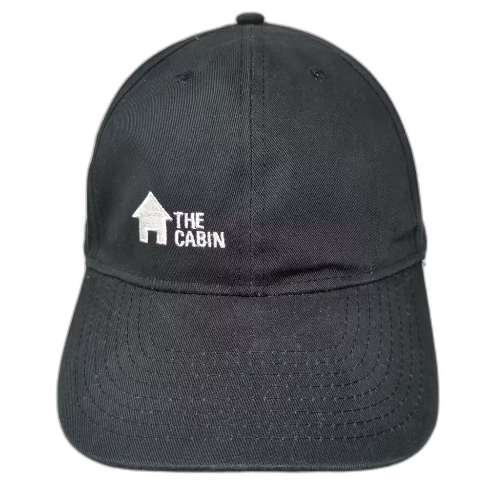 Hit The Cabin Baseball Cap Black OS Cotton Embroidered Adjustable Strapback Hat